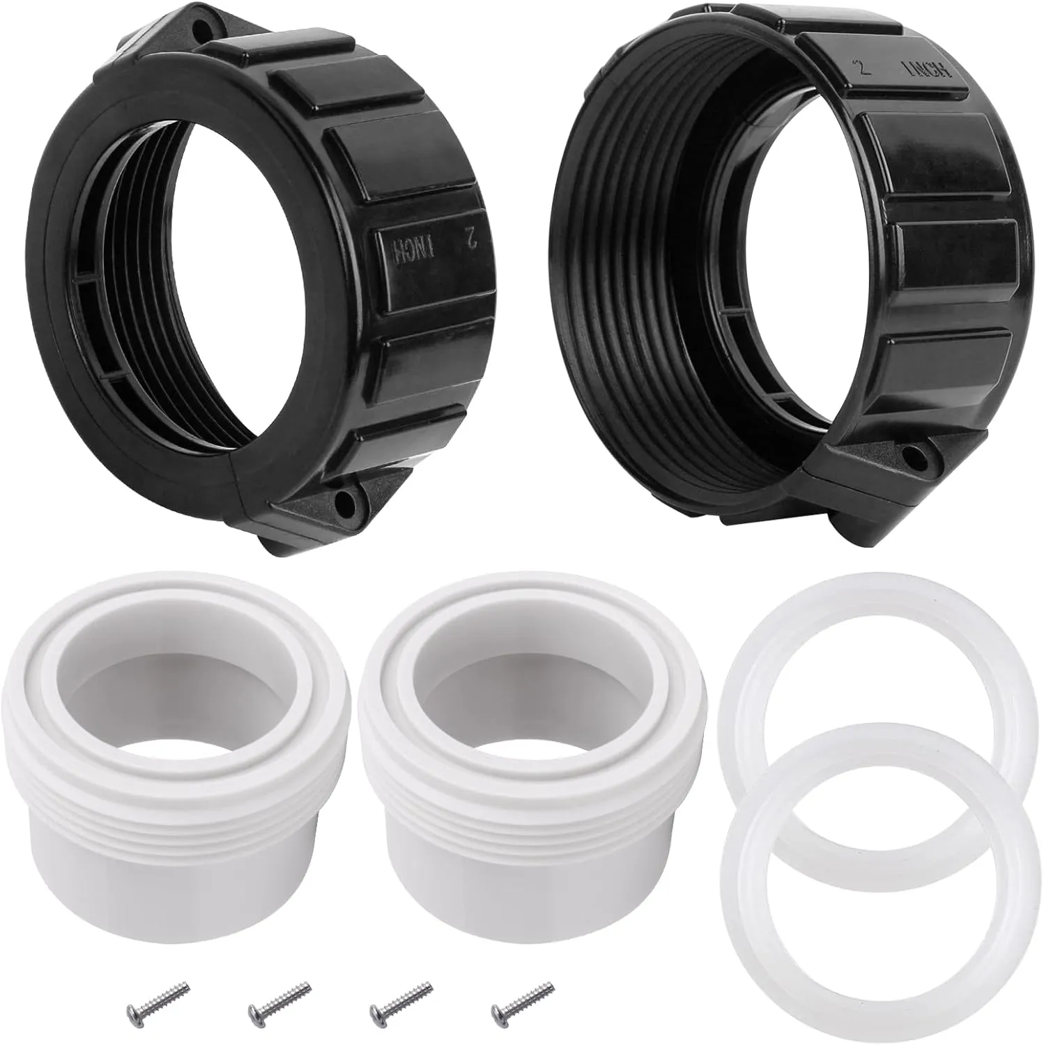 XT Hot Tub Heater Split Nut Union & Tailpiece 2" Heater Adaptor Set of 2