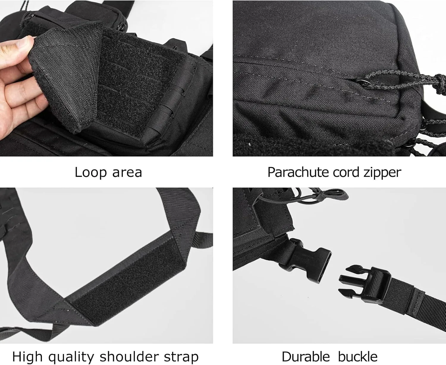 YAKEDA Tactical Chest Mini Rig Vest with Magazine Pouch Adjustable Detachable Laser-cutting Molle Modular Chest Vest