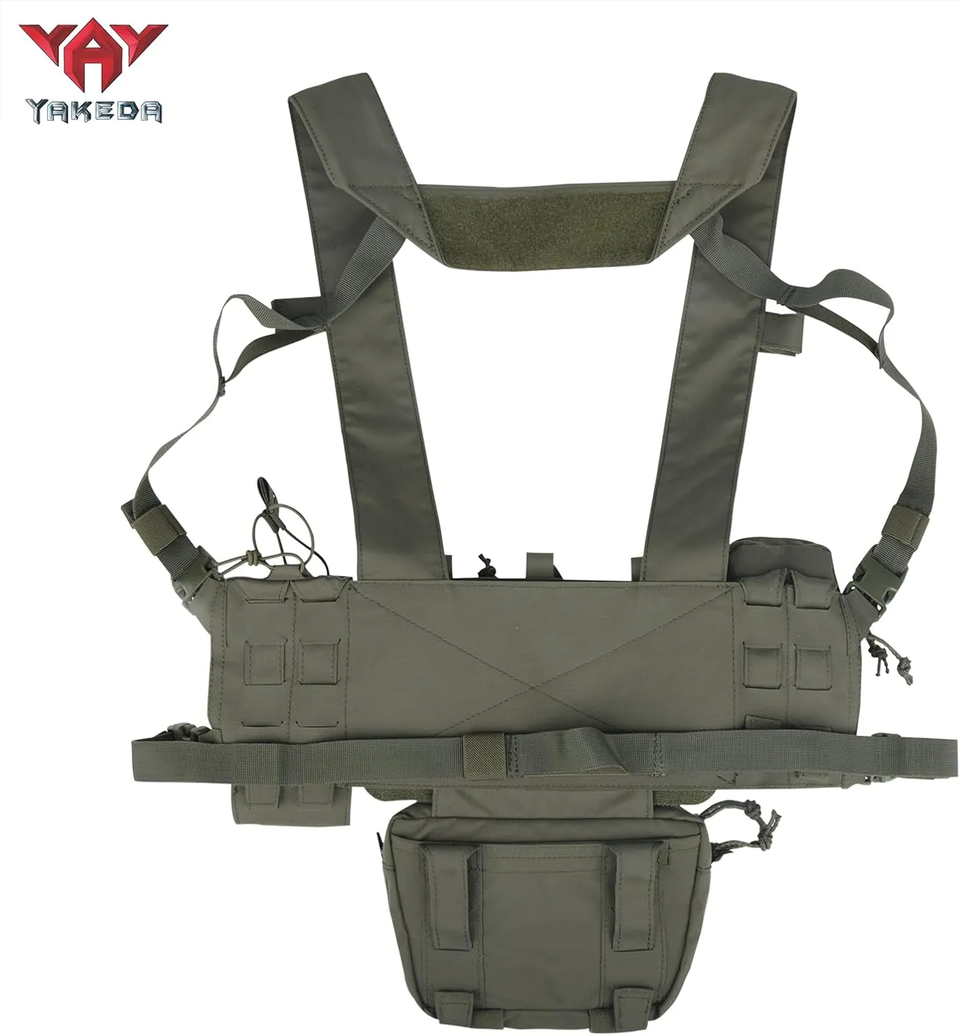 YAKEDA Tactical Chest Mini Rig Vest with Magazine Pouch Adjustable Detachable Laser-cutting Molle Modular Chest Vest