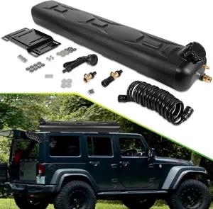 Yoursme 8-Gallon Pressurized Water Tank for Camping Showers, Overlanding and Outdoor Activities Water Supply, Roof Rack Mount Portable Water Storage for Trucks & Off Road Vehicles