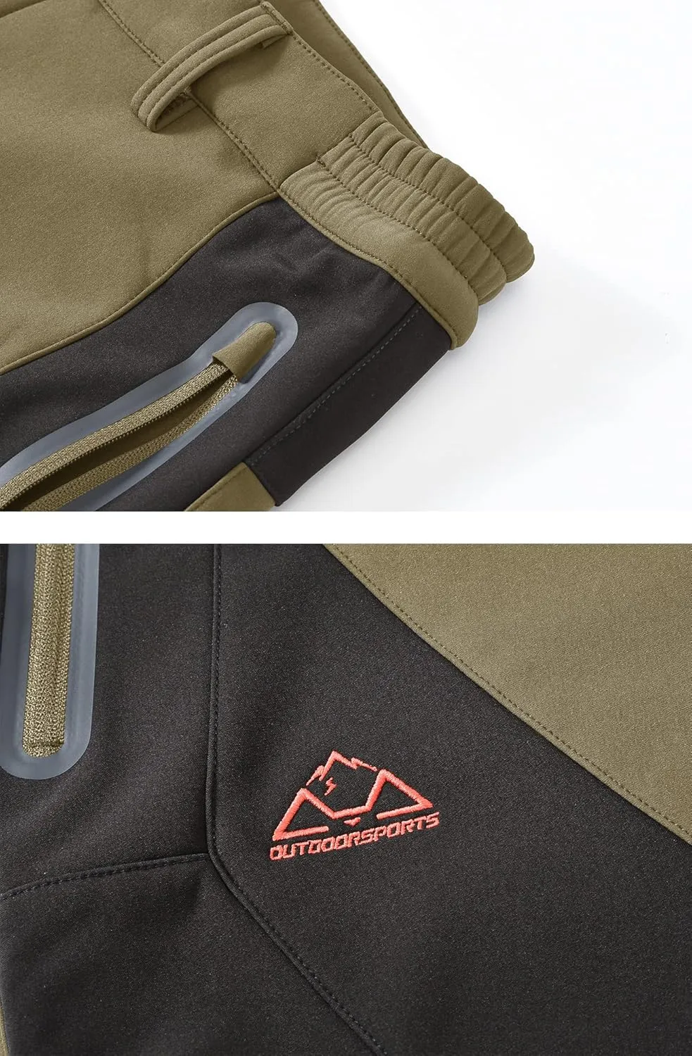 YSENTO Men's Fleece Lined Ski Snow Pants Winter Waterproof Softshell Insulated Hiking Cargo Pants