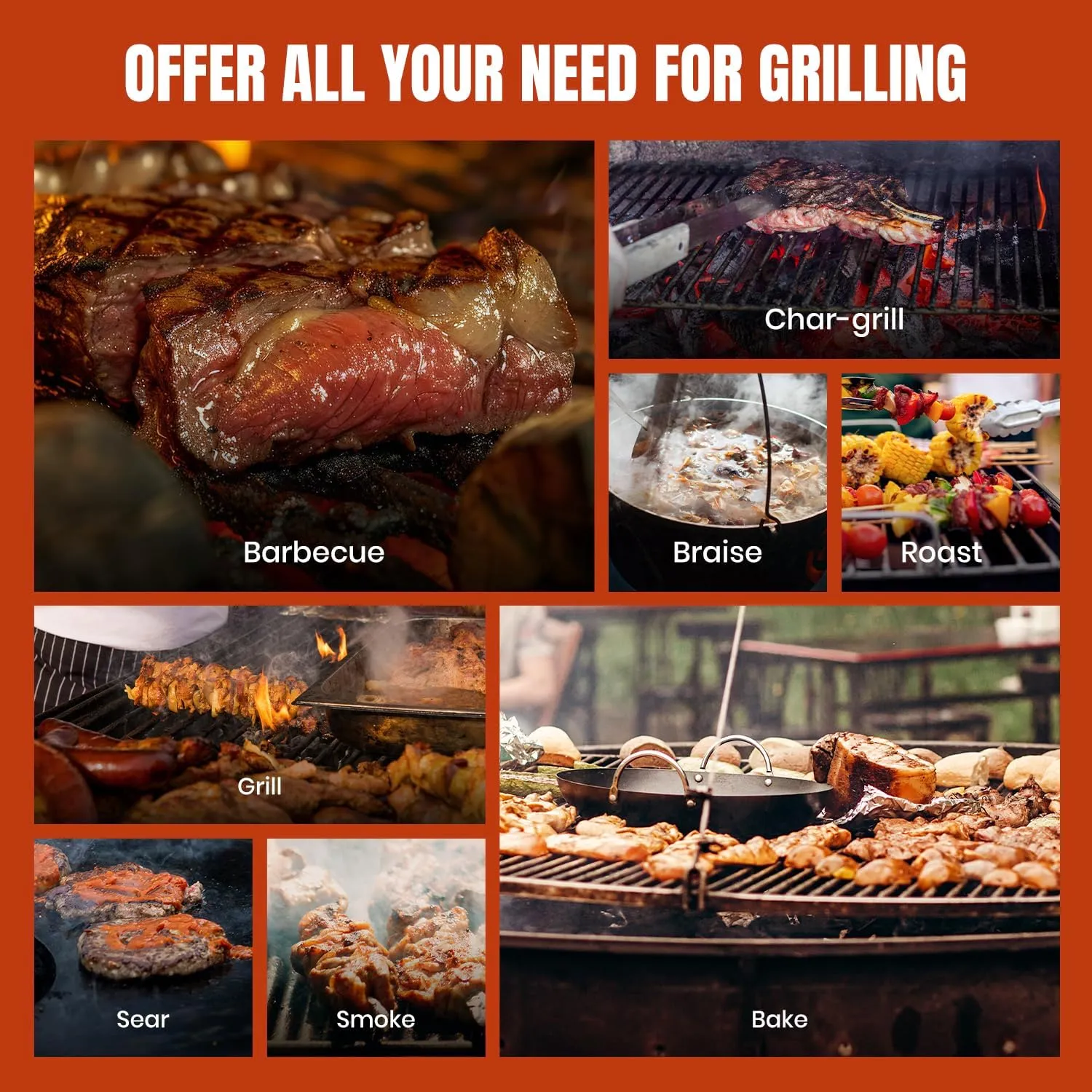 Z GRILLS Wood Pellet Grill & Smoker 8-in-1 Pellet Grill with Automatic Temperature Control，Meat Probes，572 Sq. in Area for Backyard Camping Outdoor Party