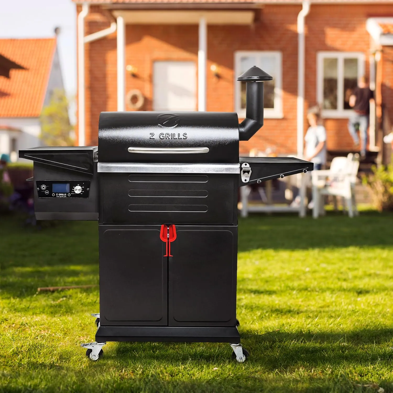 Z GRILLS Wood Pellet Grill & Smoker 8-in-1 Pellet Grill with Automatic Temperature Control，Meat Probes，572 Sq. in Area for Backyard Camping Outdoor Party