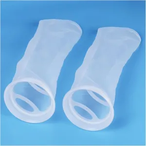 ZCONIEY Large Aquarium Filter Bags 7" Opening x 17" Long Nylon Filter Socks 75 Micron Felt Filtration 2Pack