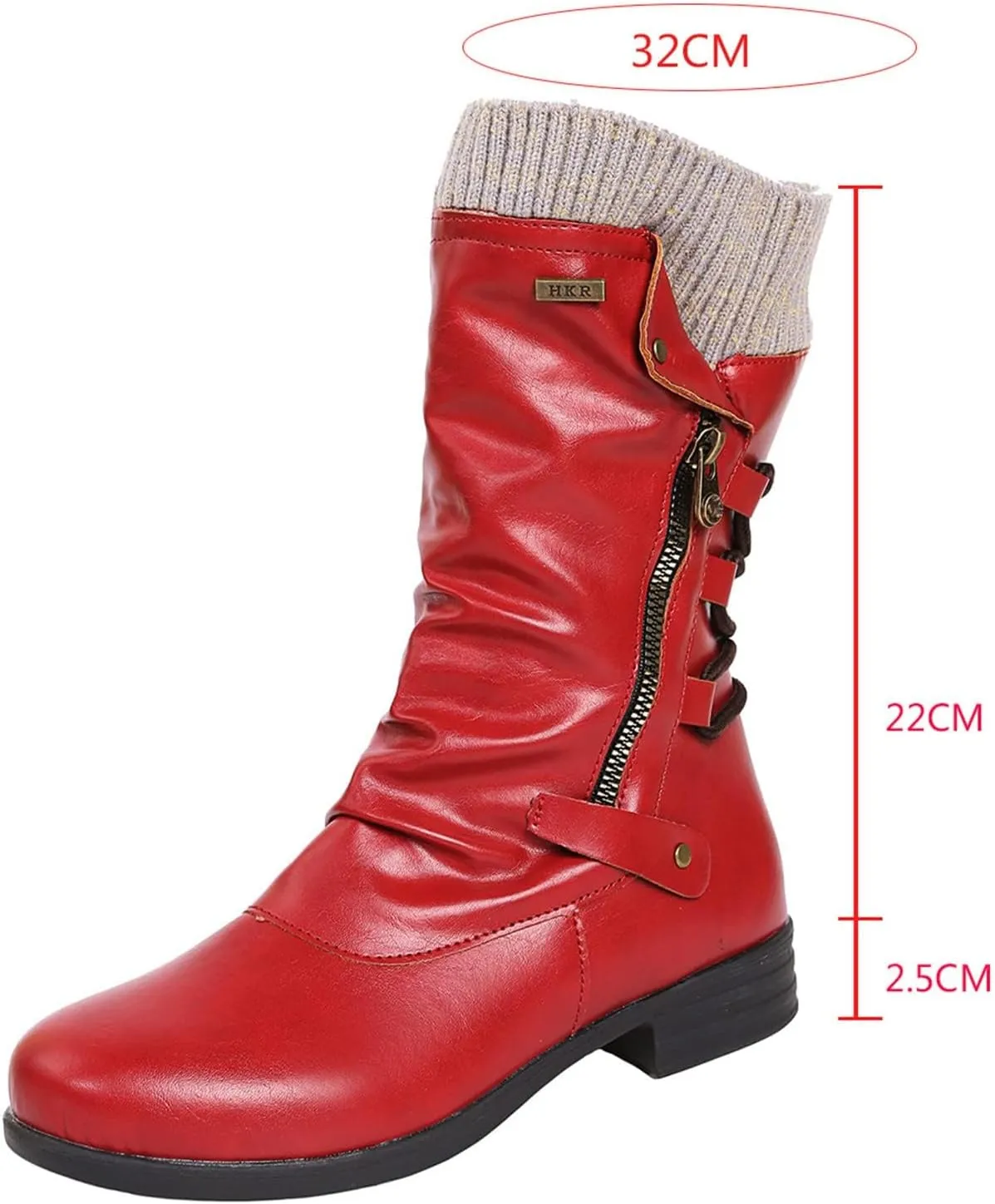 ZDLJYL Women's Knee High Comfortable Suede Slouch Flat Boots with Flat Heel and Side Zipper