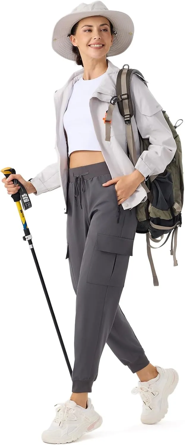 ZENGVEE Women's Quick Dry Hiking Cargo Pants with 5 Pockets Lightweight Athletic Travel Outdoor Joggers Casual Track Pants