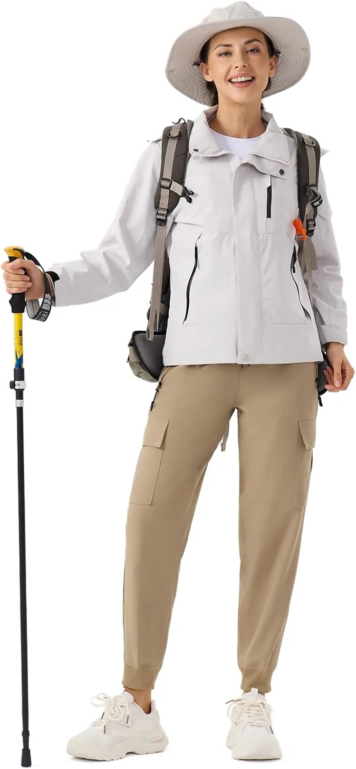 ZENGVEE Women's Quick Dry Hiking Cargo Pants with 5 Pockets Lightweight Athletic Travel Outdoor Joggers Casual Track Pants