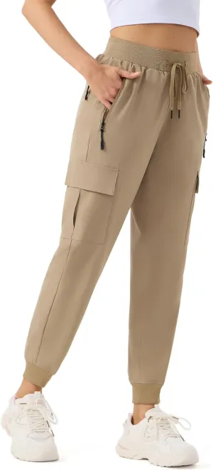 ZENGVEE Women's Quick Dry Hiking Cargo Pants with 5 Pockets Lightweight Athletic Travel Outdoor Joggers Casual Track Pants