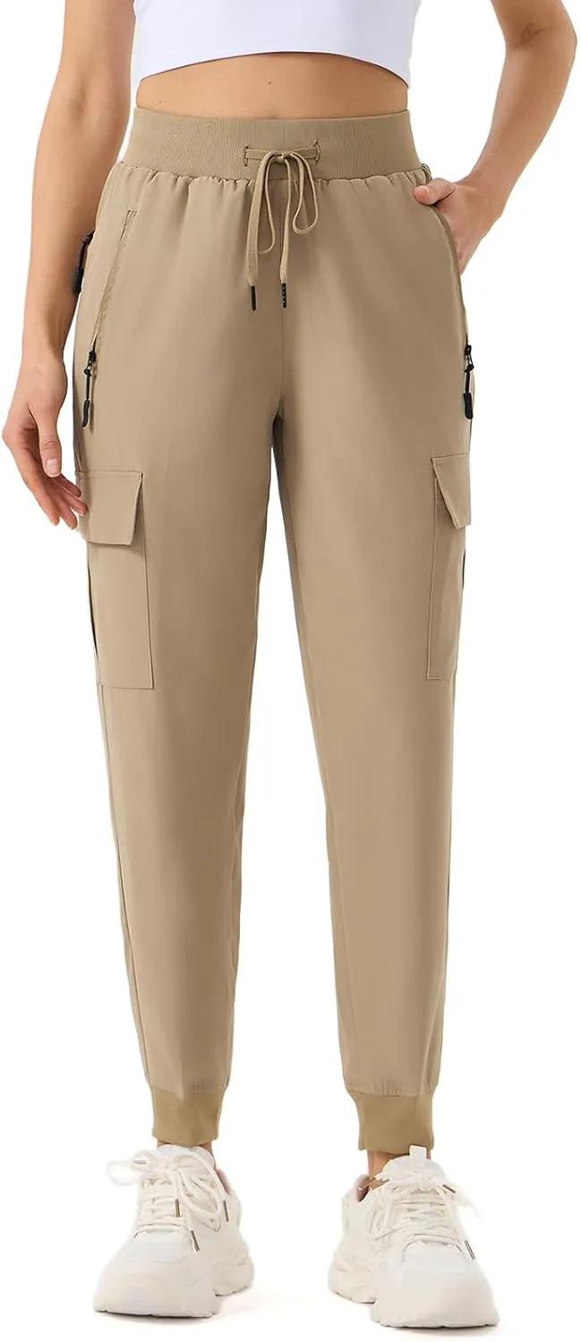 ZENGVEE Women's Quick Dry Hiking Cargo Pants with 5 Pockets Lightweight Athletic Travel Outdoor Joggers Casual Track Pants