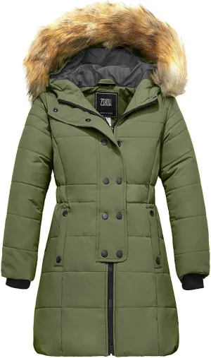 ZSHOW Girls' Long Winter Coat Parka Waterproof Warm Puffer Jacket